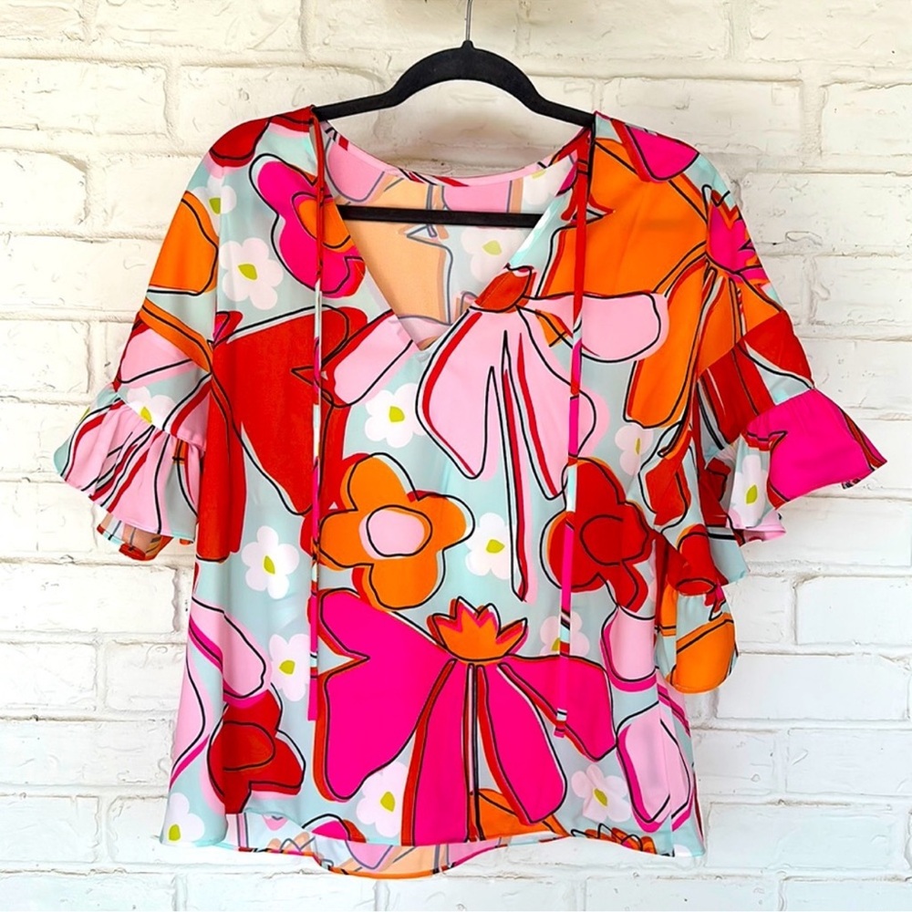 Crosby by Mollie Burch floral top blouse medium